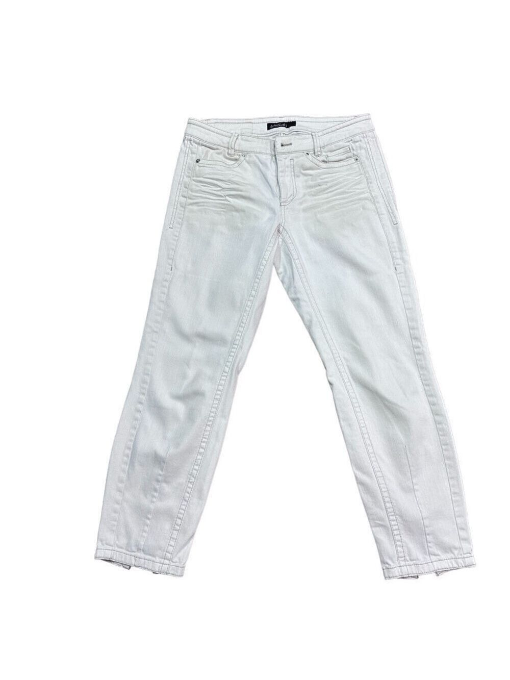 MARC CAIN WHITE STRAIGHT LEG JEANS WITH ZIP AT HEM SZ N2 ( US SZ 6)